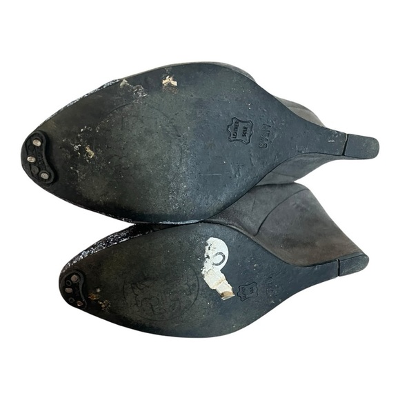 Tory Burch Wedge 8.5 Gray Wedge Sparkle Toe Women's Leather Suede - Picture 6 of 8